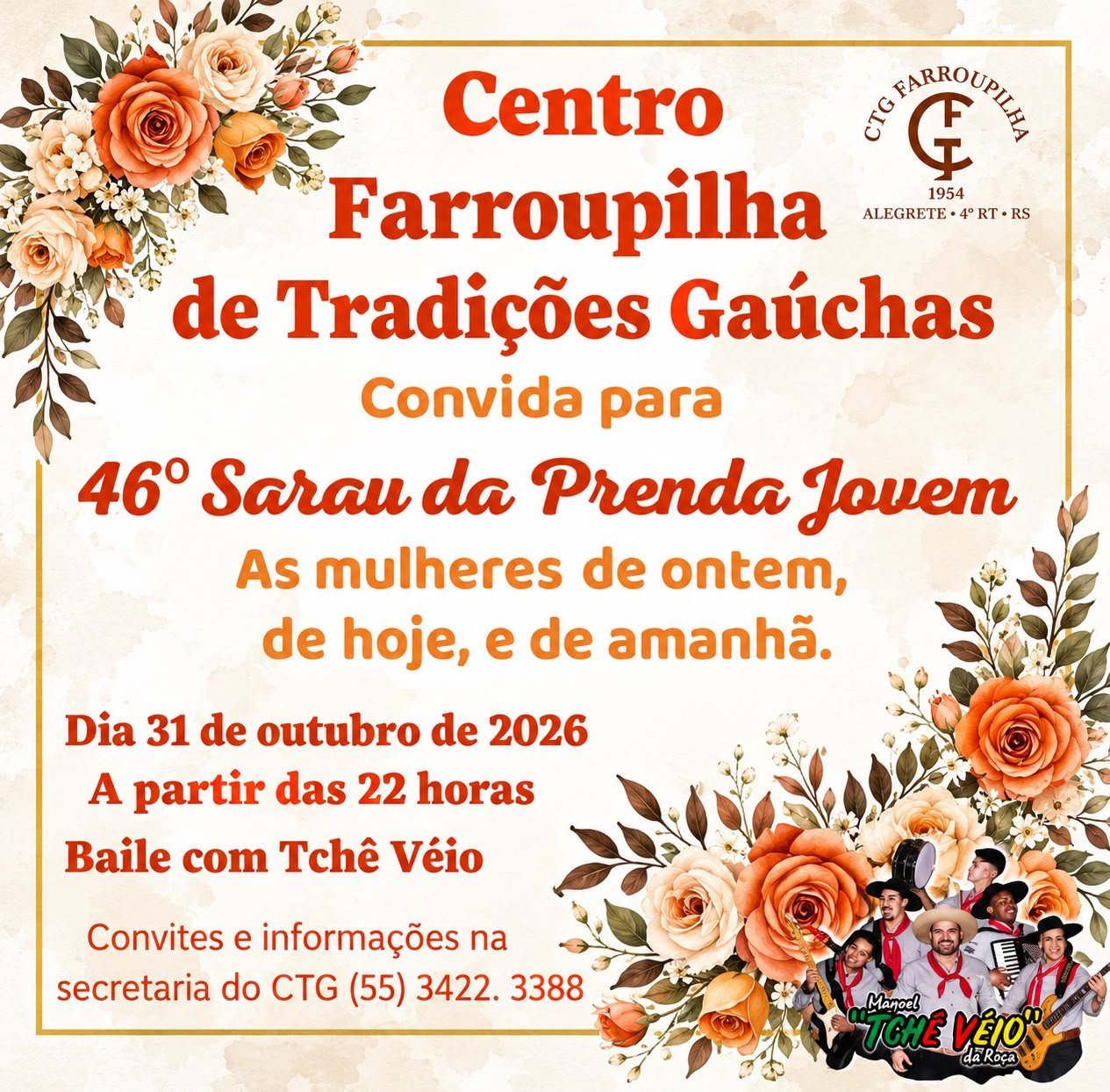 Dia 31 de Outubro - Sarau de Prendas